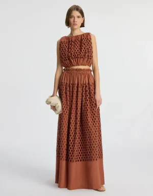 Flora Eyelet Maxi Skirt