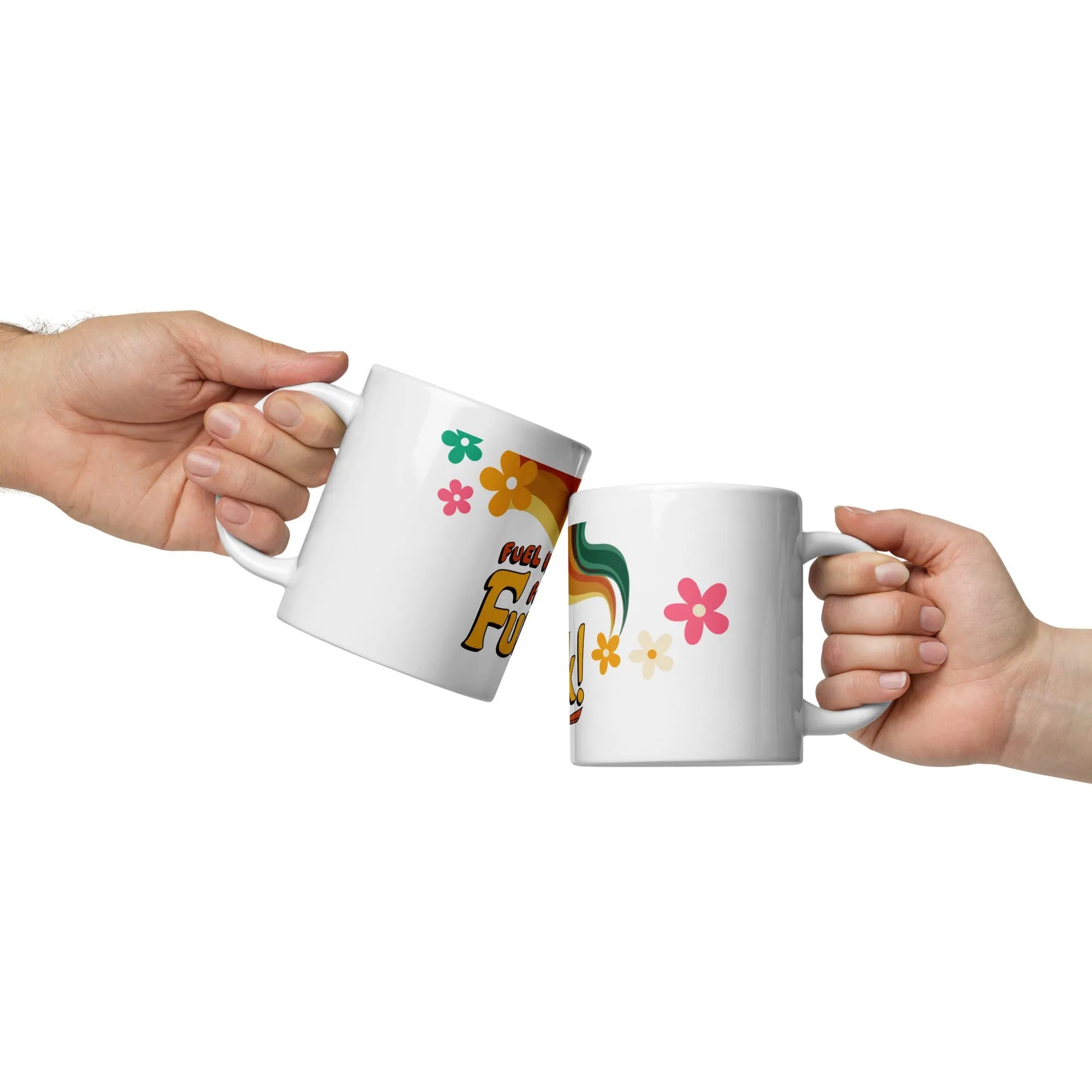 Fuel Up for Funky! 70's Retro Vibes Mug White Glossy Mug 11 oz, 15 oz, 20 oz