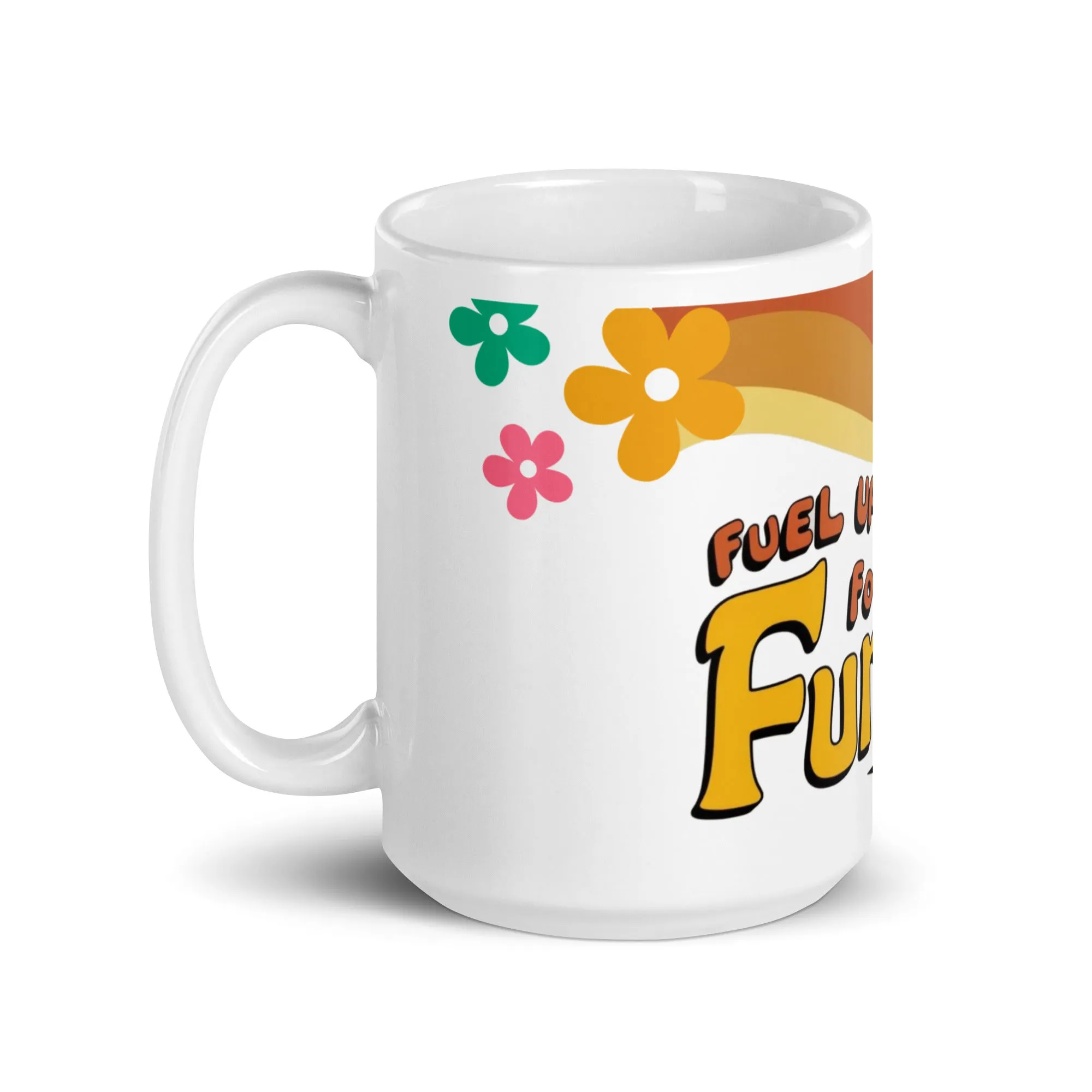 Fuel Up for Funky! 70's Retro Vibes Mug White Glossy Mug 11 oz, 15 oz, 20 oz