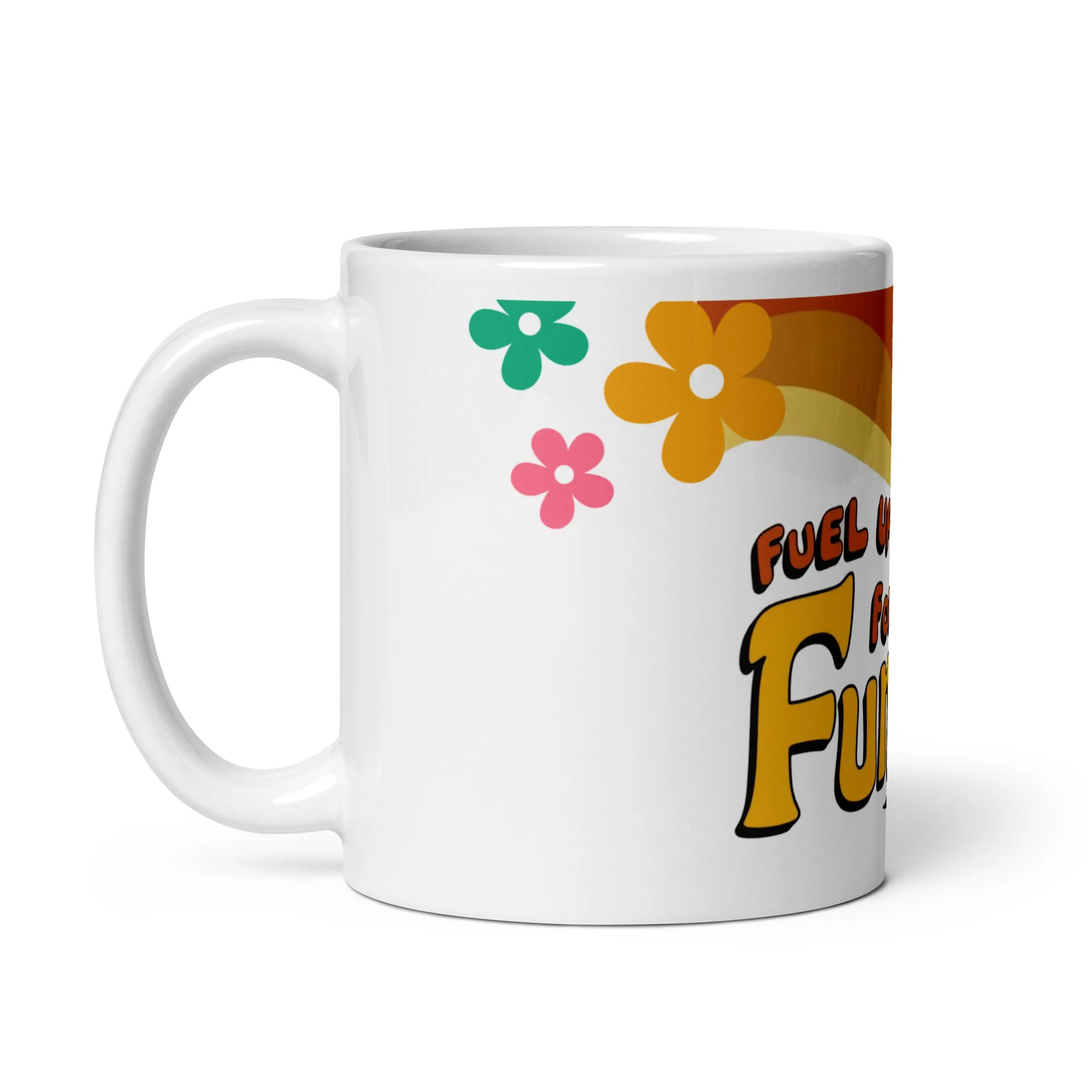 Fuel Up for Funky! 70's Retro Vibes Mug White Glossy Mug 11 oz, 15 oz, 20 oz