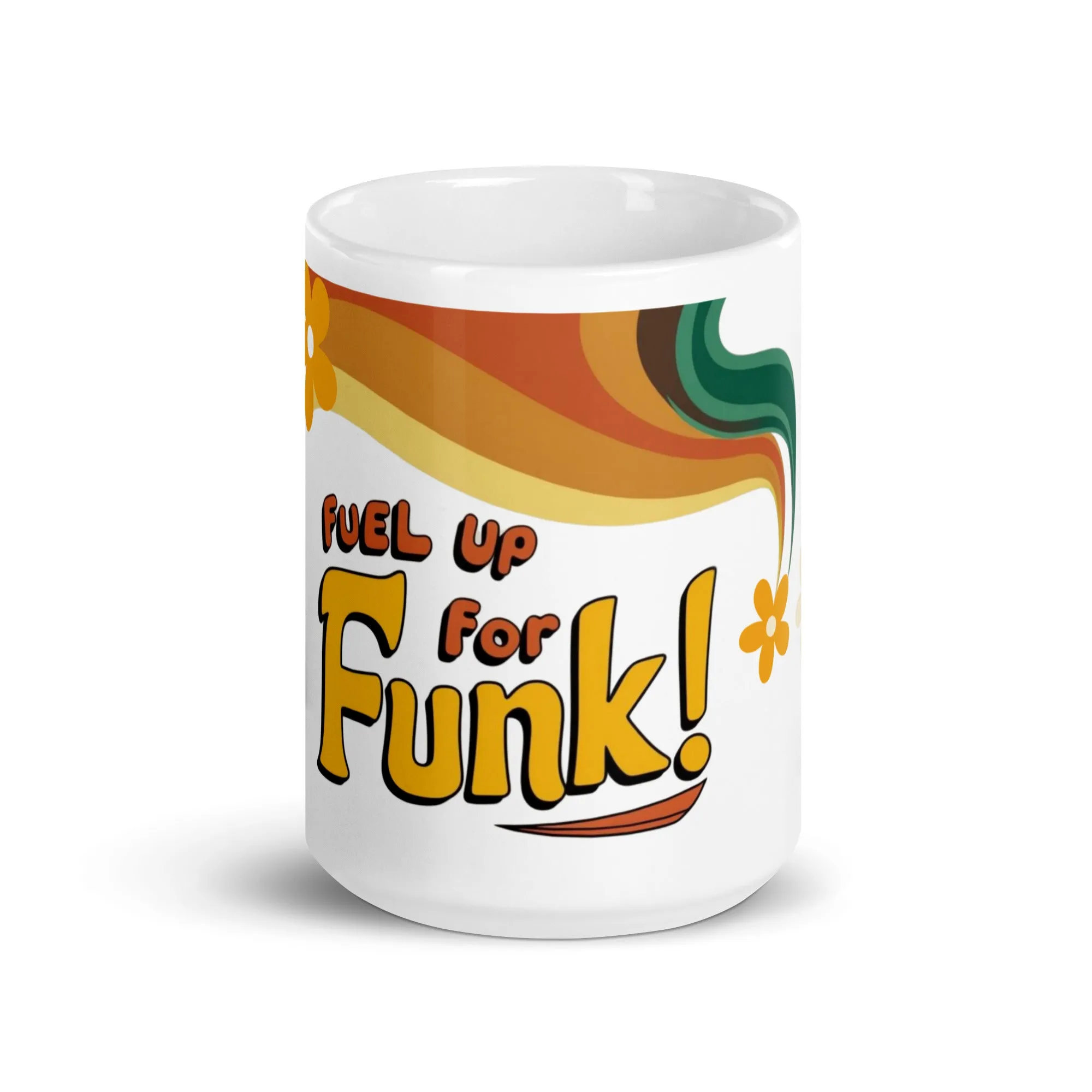Fuel Up for Funky! 70's Retro Vibes Mug White Glossy Mug 11 oz, 15 oz, 20 oz