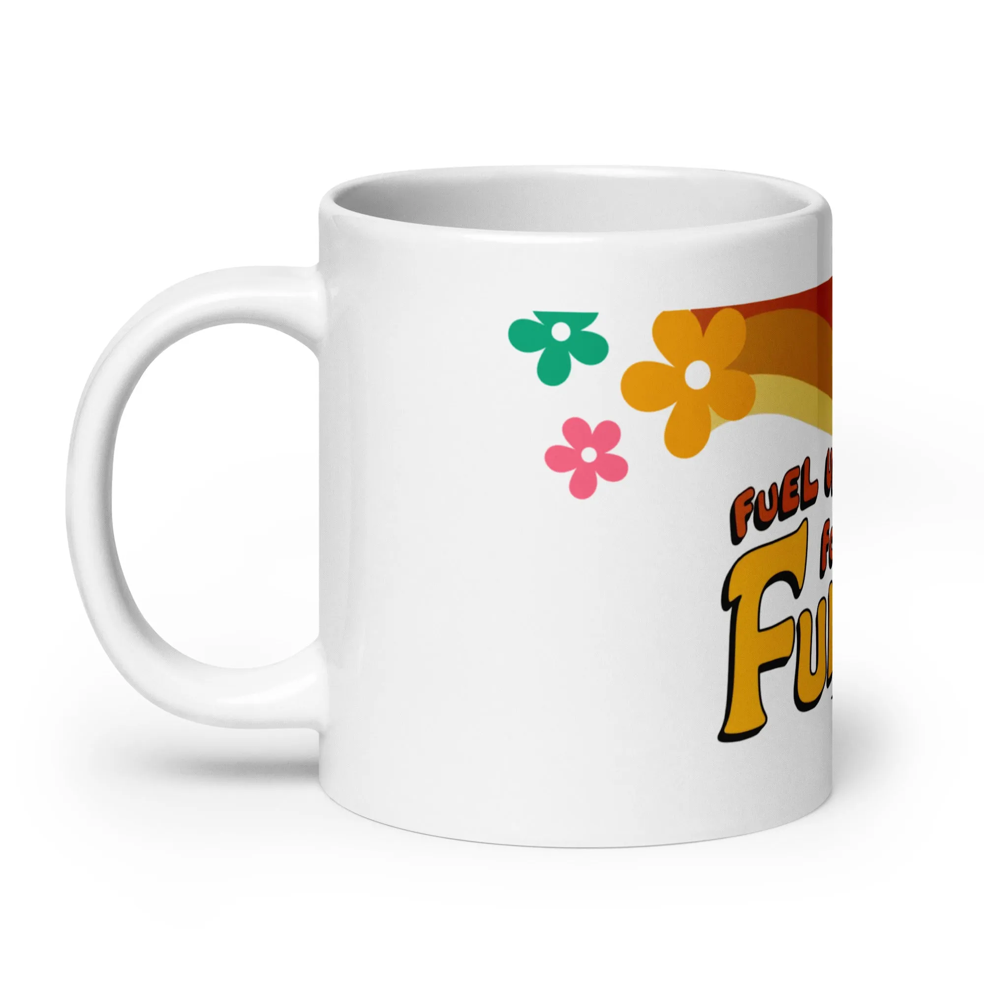 Fuel Up for Funky! 70's Retro Vibes Mug White Glossy Mug 11 oz, 15 oz, 20 oz