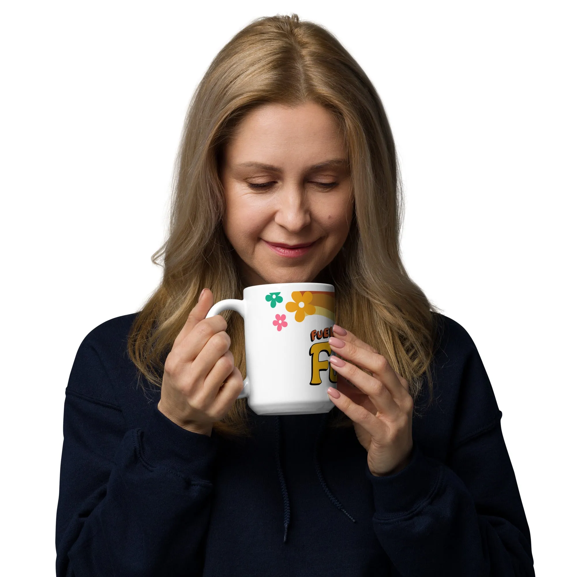 Fuel Up for Funky! 70's Retro Vibes Mug White Glossy Mug 11 oz, 15 oz, 20 oz