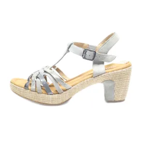 Gabor Mid-Heel Sandals Suede Grey Colour For Women