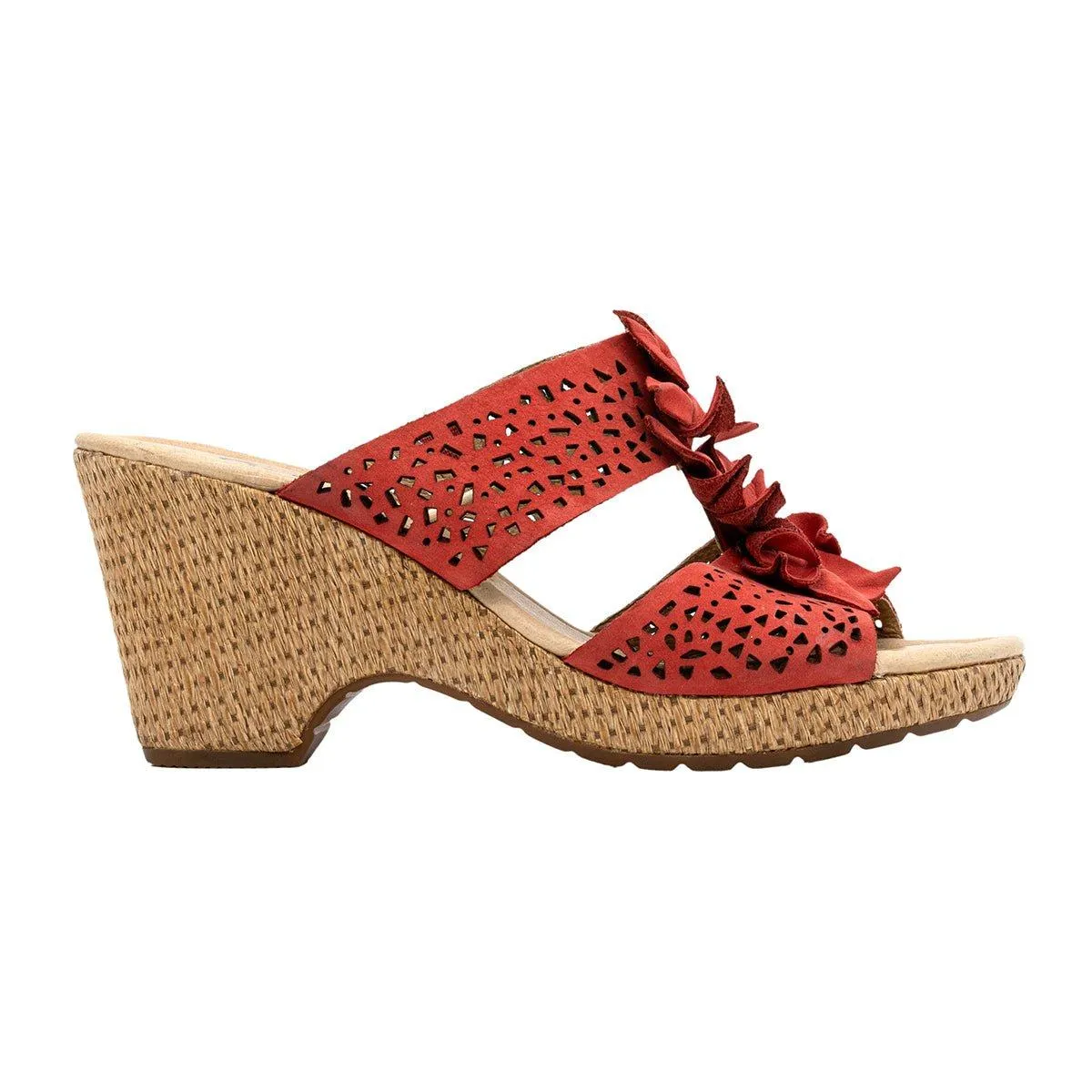 Gabor Wedge Sandals Fabric Red Colour For Women