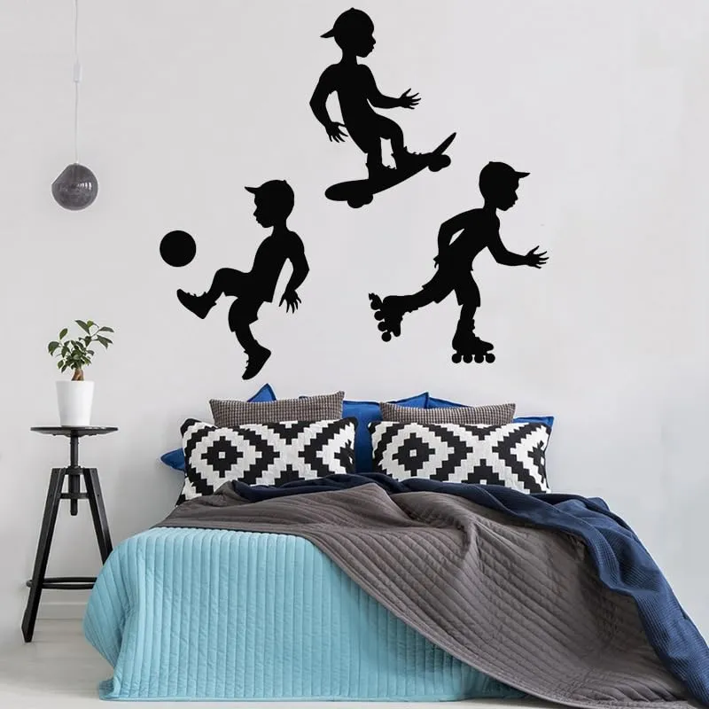 GADGETS WRAP Wall Decal Vinyl Sticker Soccer Skateboard Rollers Skates for Office Home Wall Decoration