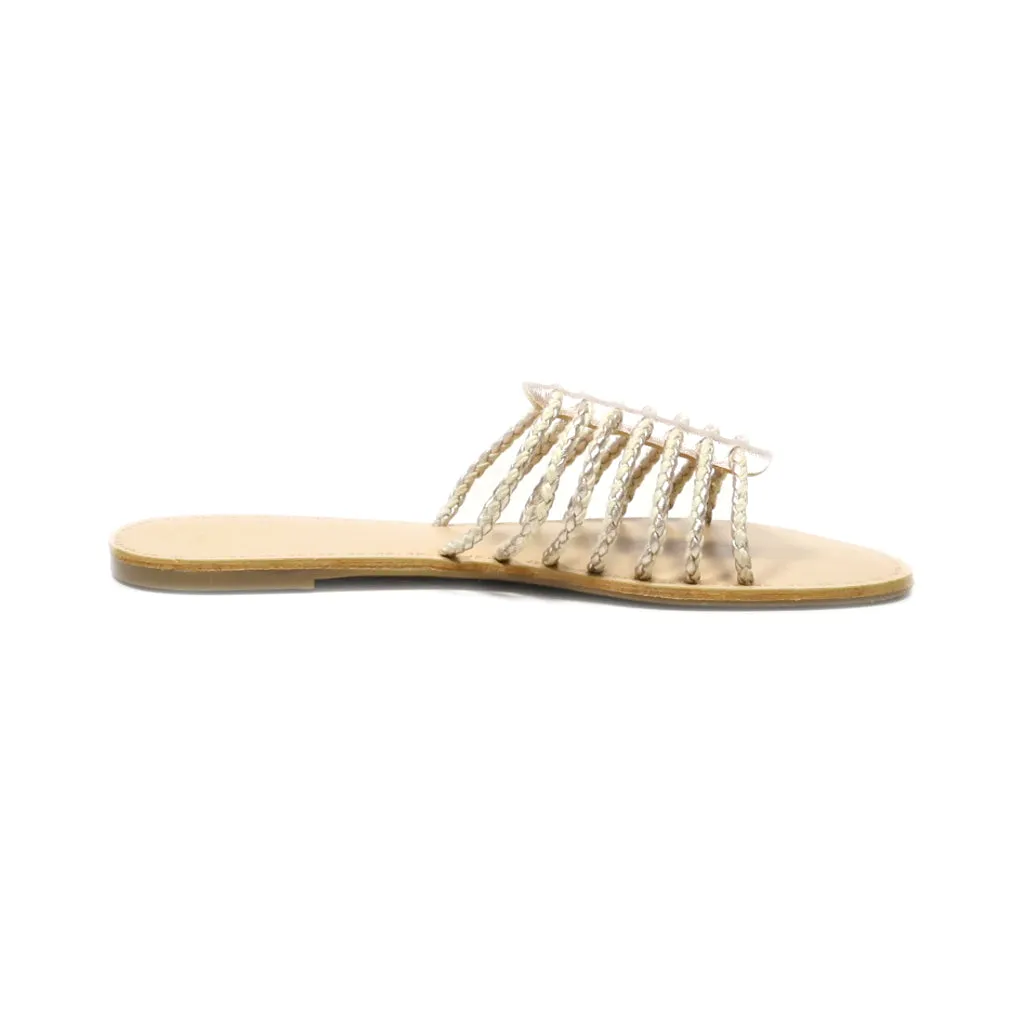 Gap Flat Sandals Fabric Beige Colour For Women