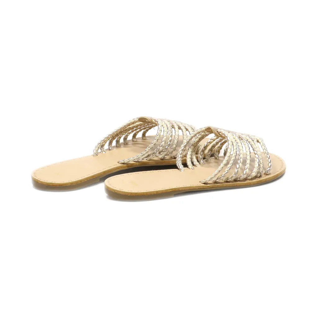 Gap Flat Sandals Fabric Beige Colour For Women