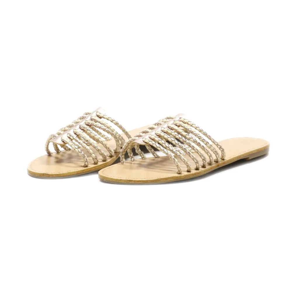 Gap Flat Sandals Fabric Beige Colour For Women
