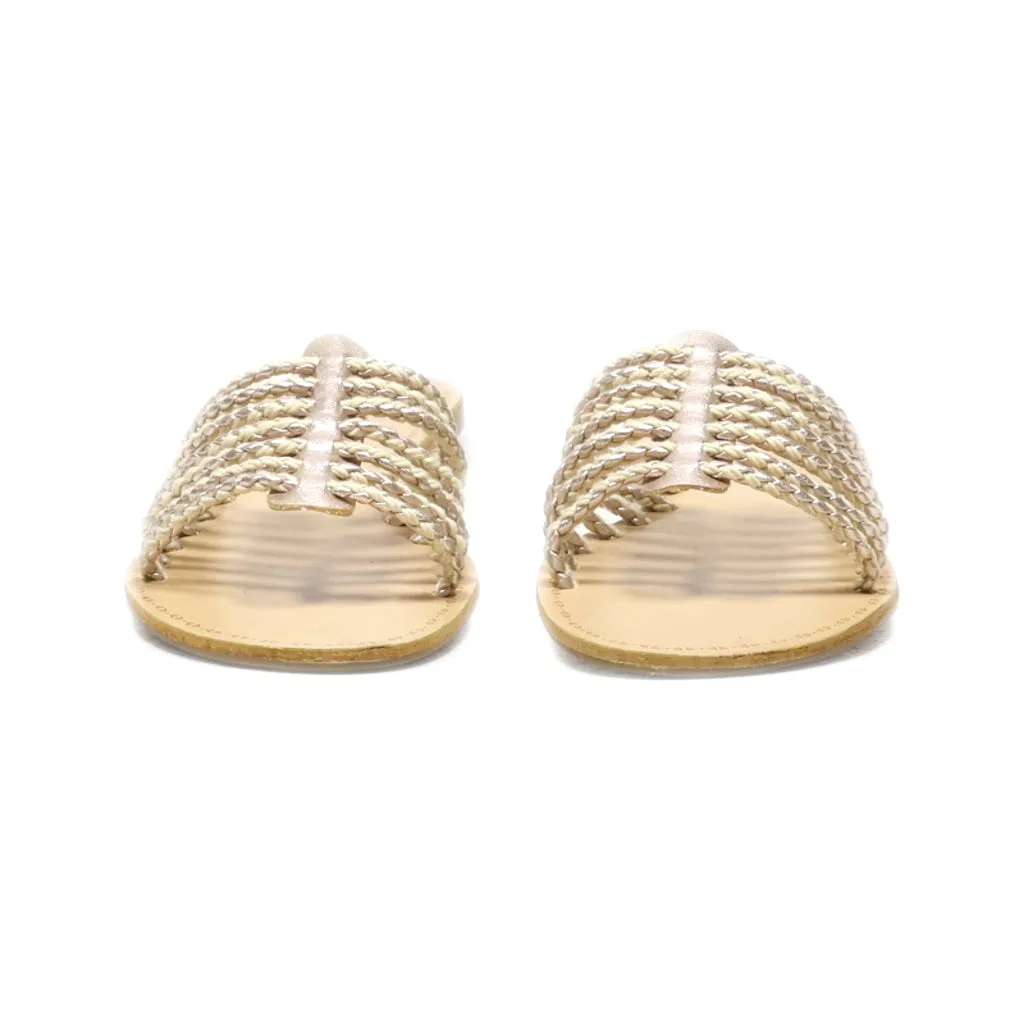 Gap Flat Sandals Fabric Beige Colour For Women