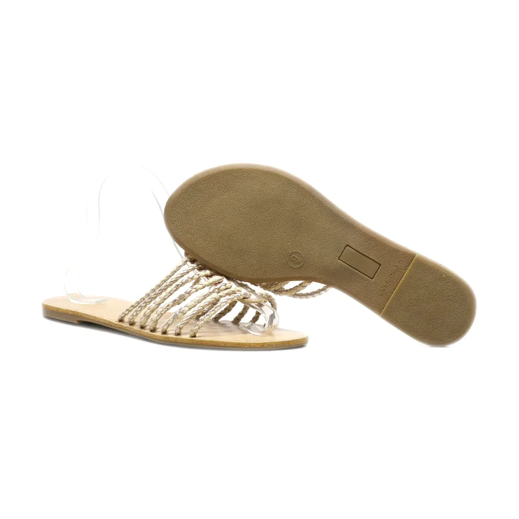 Gap Flat Sandals Fabric Beige Colour For Women