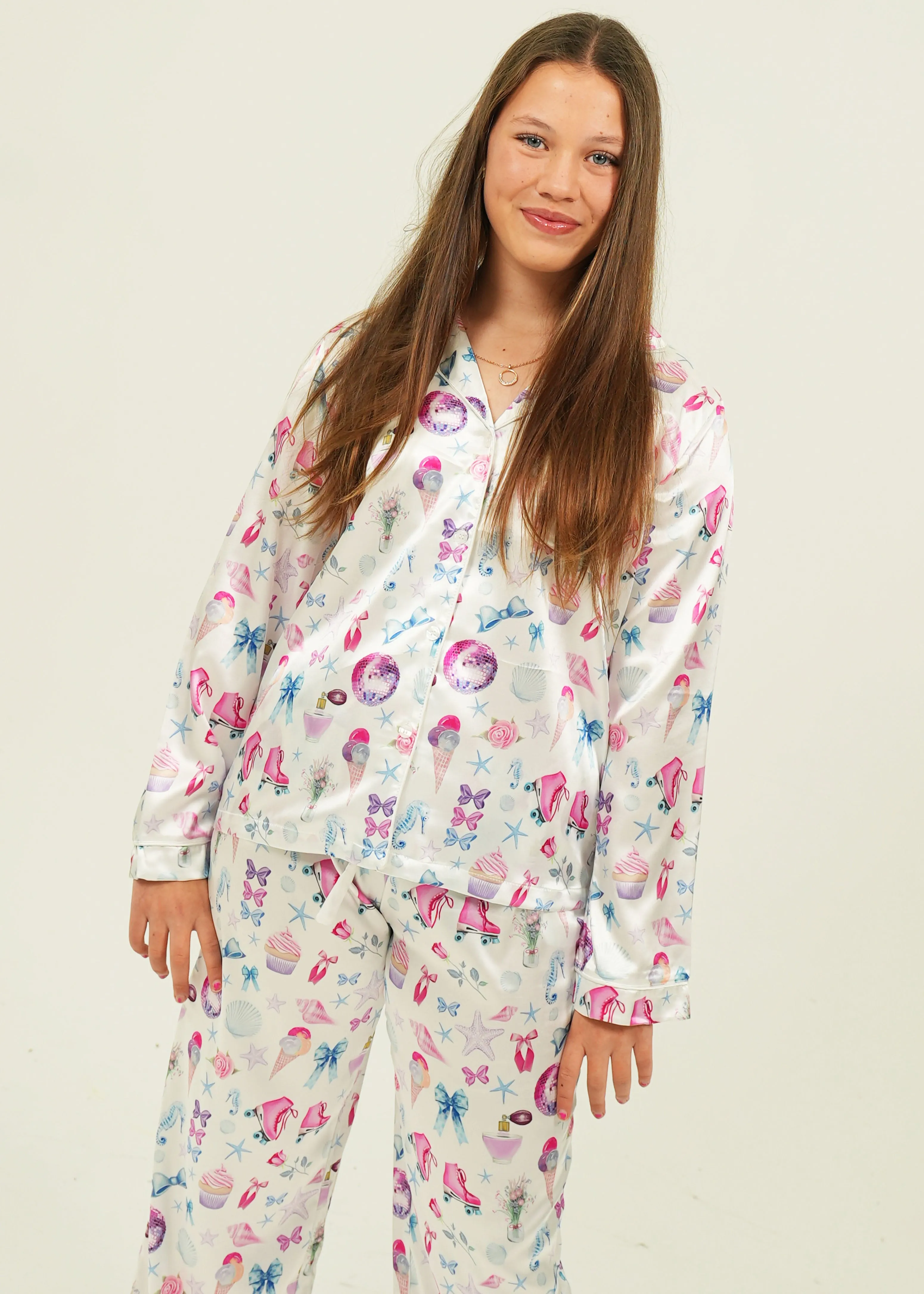Girlhood Satin Long PJ Set
