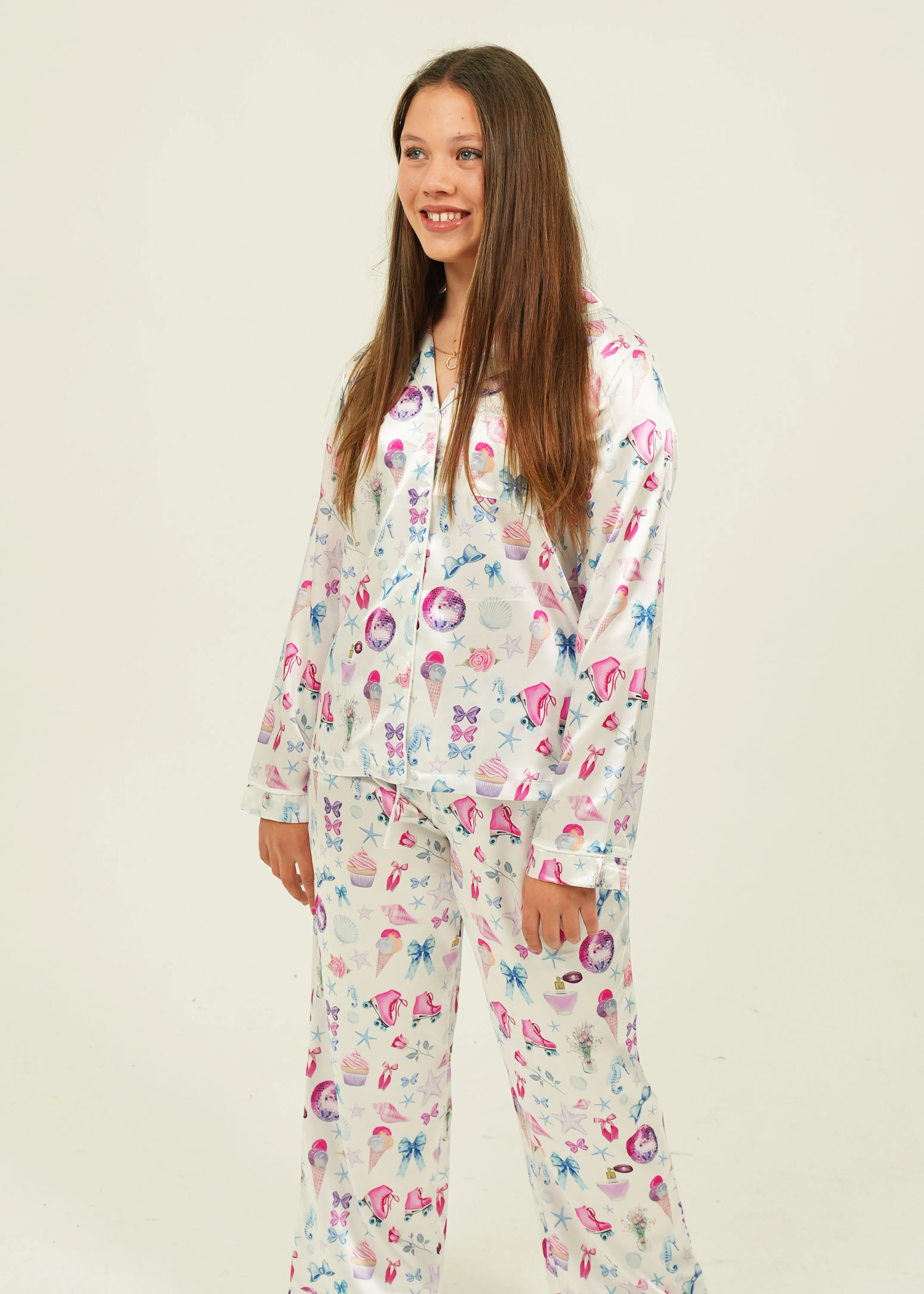 Girlhood Satin Long PJ Set
