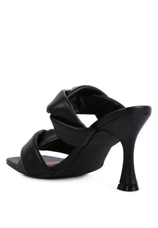 Glam Girl Twisted Strap Spool Heeled Sandals