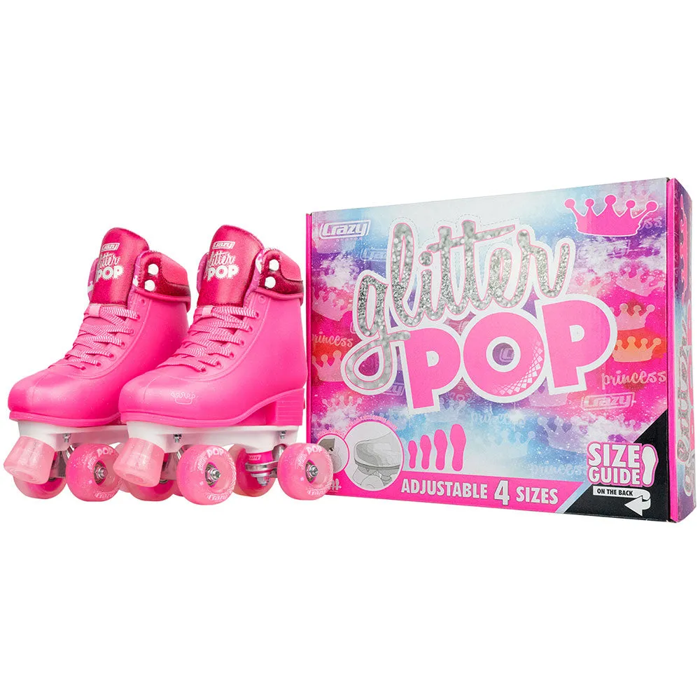 GLITTER POP Pink - Size Adjustable Roller Skates