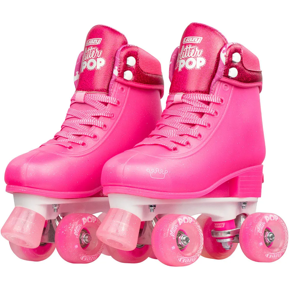GLITTER POP Pink - Size Adjustable Roller Skates