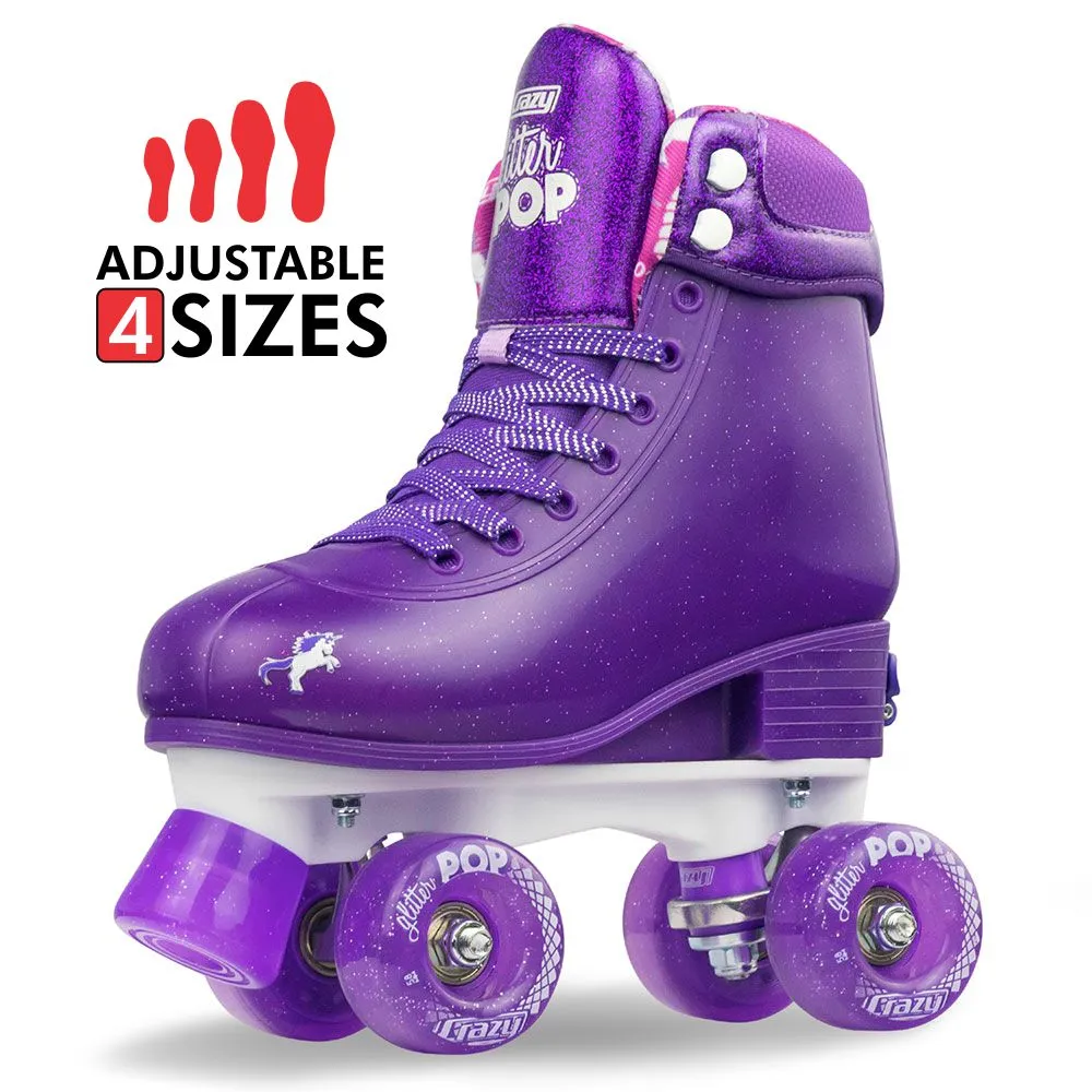 GLITTER POP Teal - Size Adjustable Roller Skates