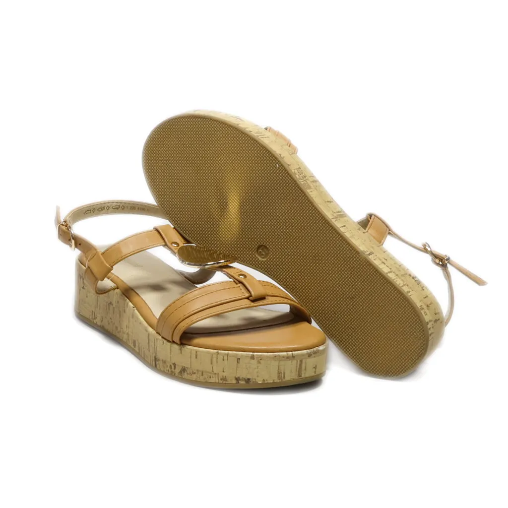 Graceland Platform Sandals Leather Brown Colour For Women