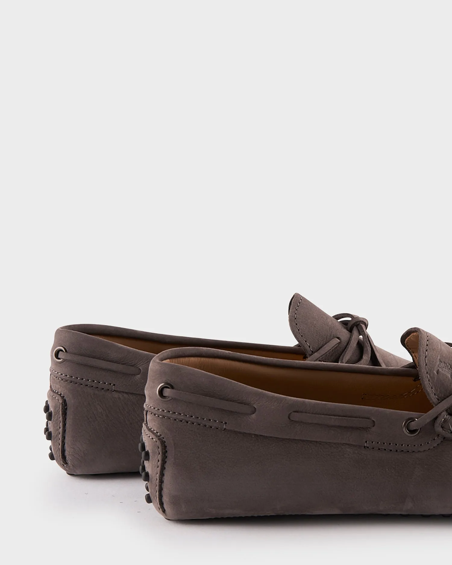 Grey Nubuck Gommino Driving Shoes