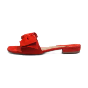H&M Flat Sandals Suede Red Colour For Women