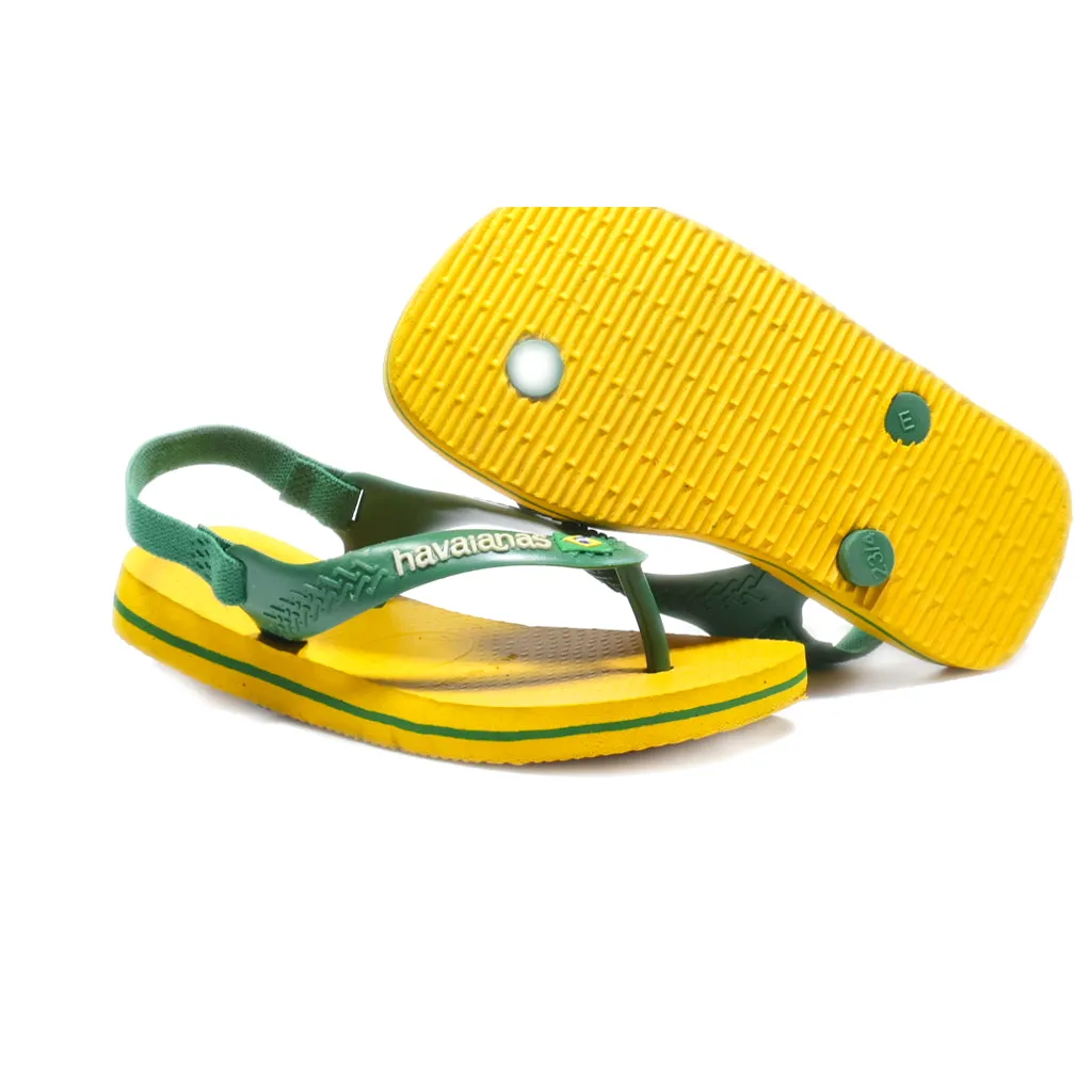 Havaianas Brasil Logo Flat Sandals Eva Green Colour For Kids
