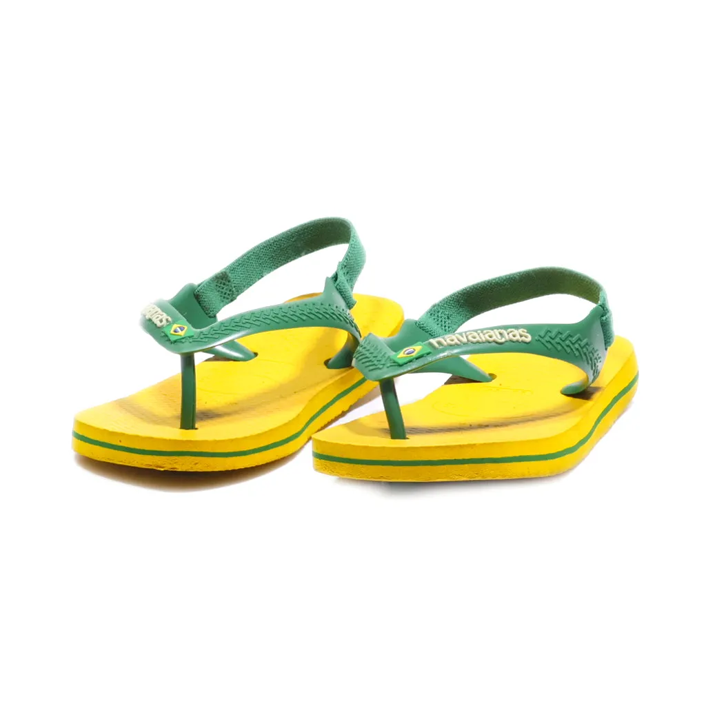 Havaianas Brasil Logo Flat Sandals Eva Green Colour For Kids