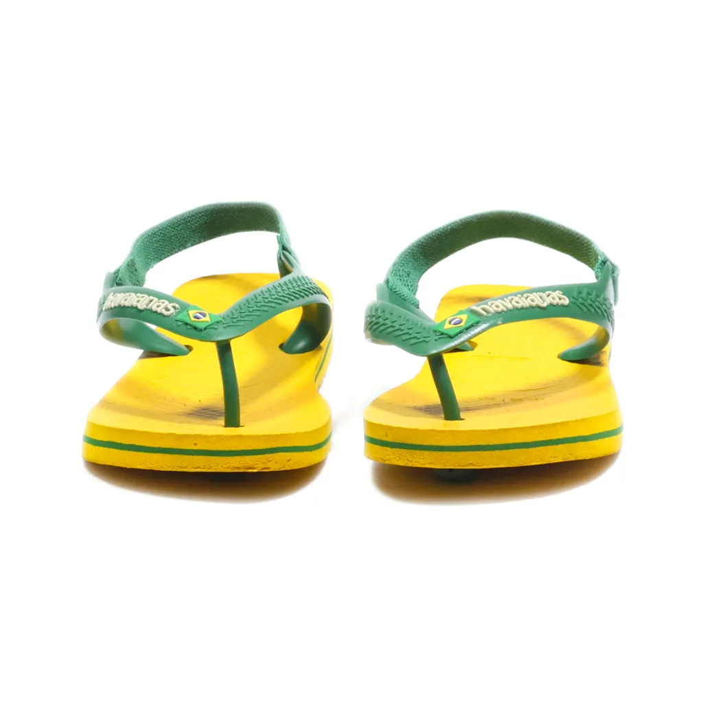 Havaianas Brasil Logo Flat Sandals Eva Green Colour For Kids