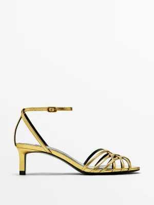 Heeled cage sandals