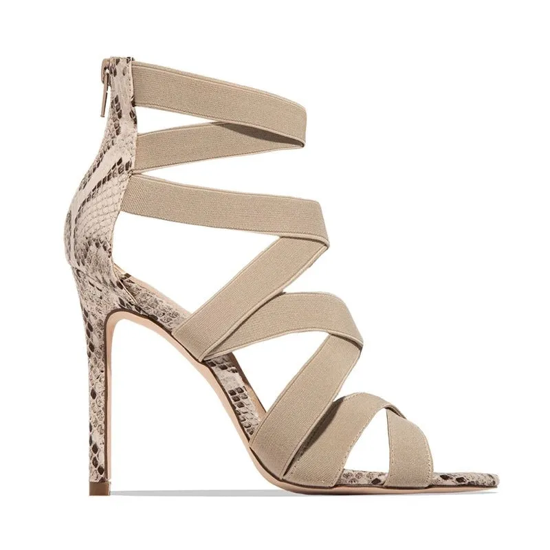 High-Heeled  Strapless Sandal