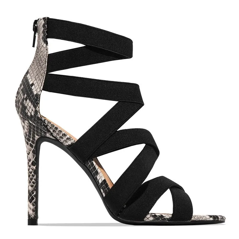 High-Heeled  Strapless Sandal