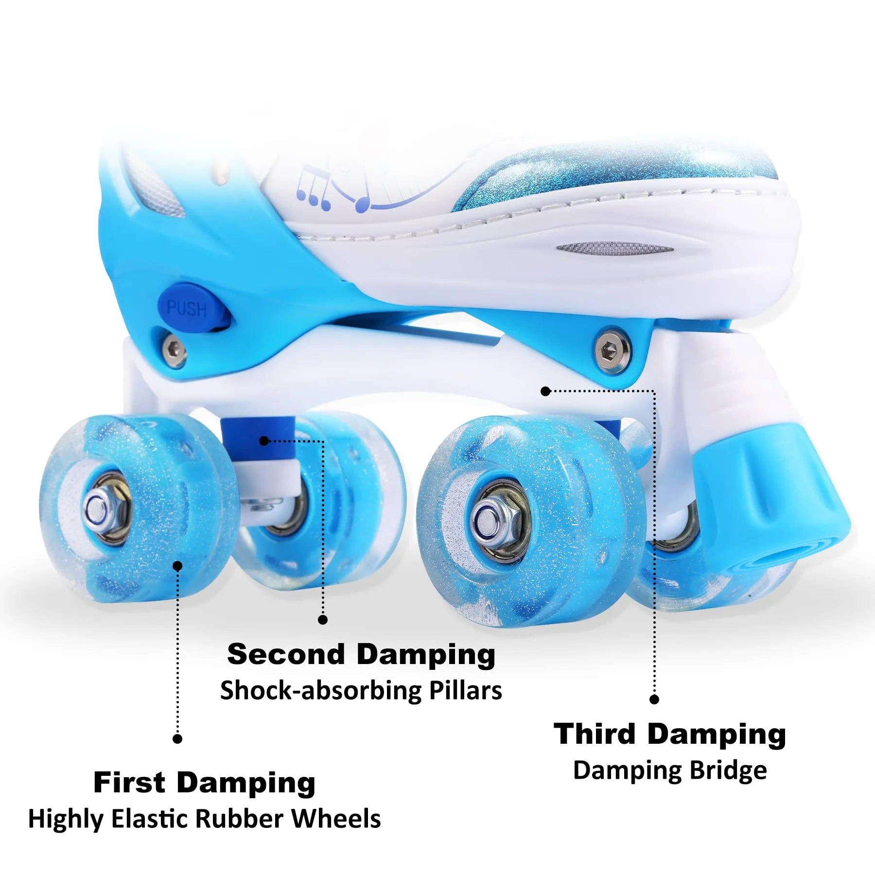Hikole Roller Skates for Girls and Boys,4 Size Adjustable Kids Roller Skates with 8 Light Up Wheels,Toddler Skates for Outdoor & Indoor
