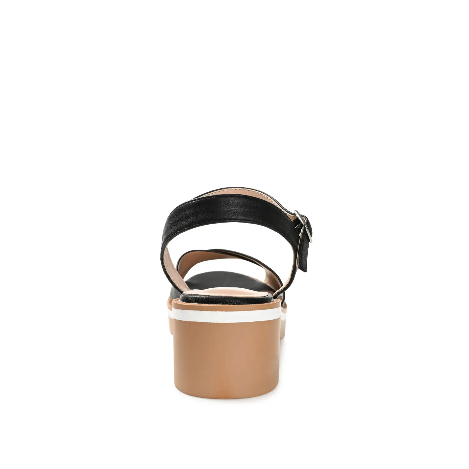 HILAREE HEELED SANDALS IN FAUX LEATHER