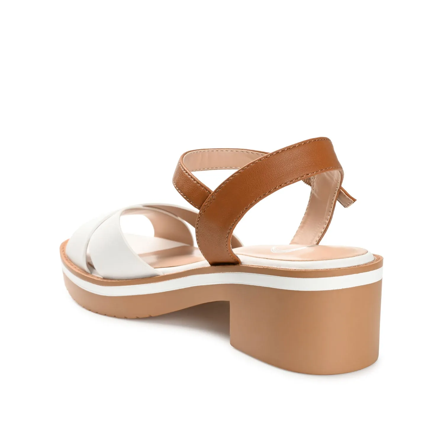 HILAREE HEELED SANDALS IN FAUX LEATHER