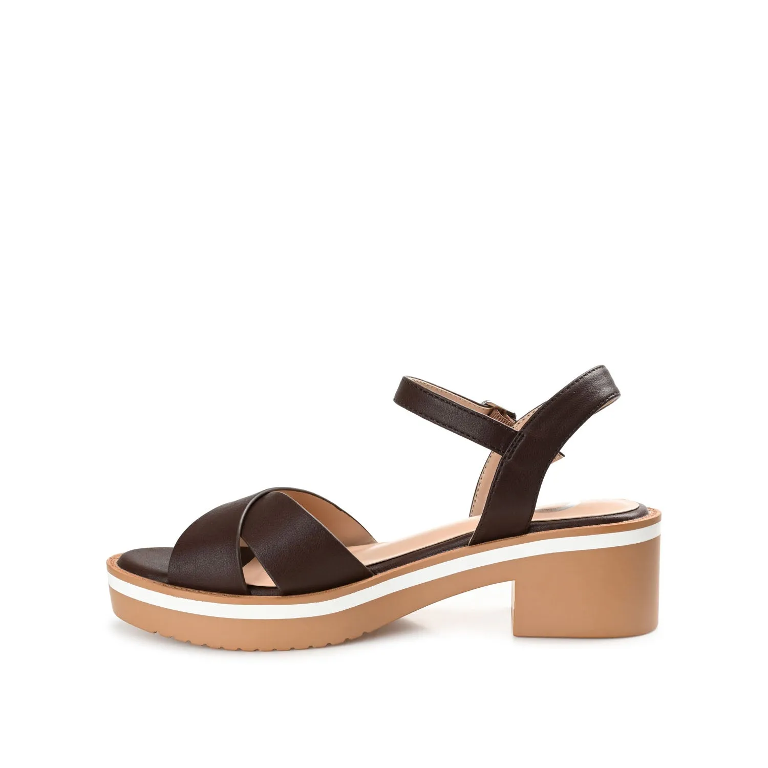 HILAREE HEELED SANDALS IN FAUX LEATHER
