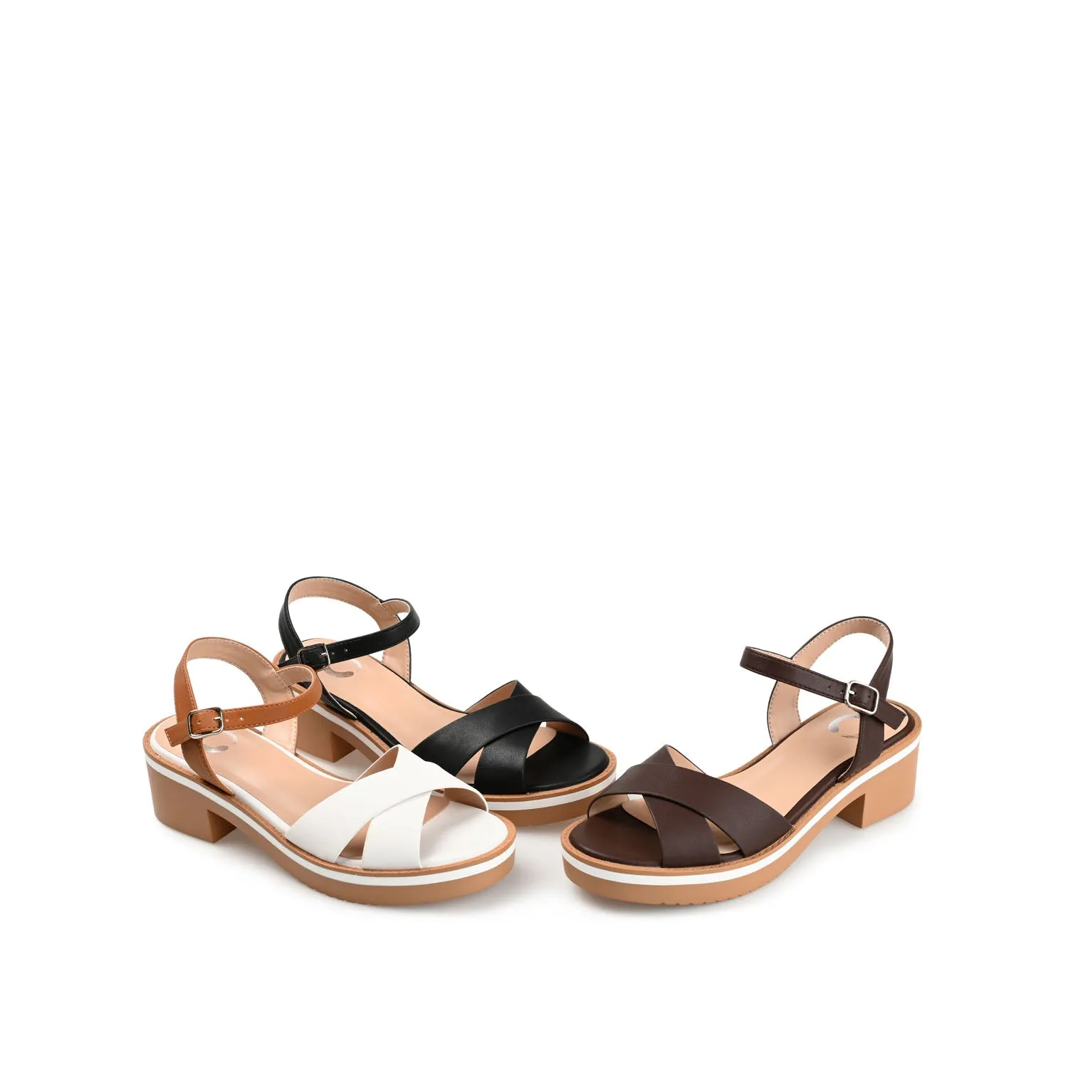 HILAREE HEELED SANDALS IN FAUX LEATHER