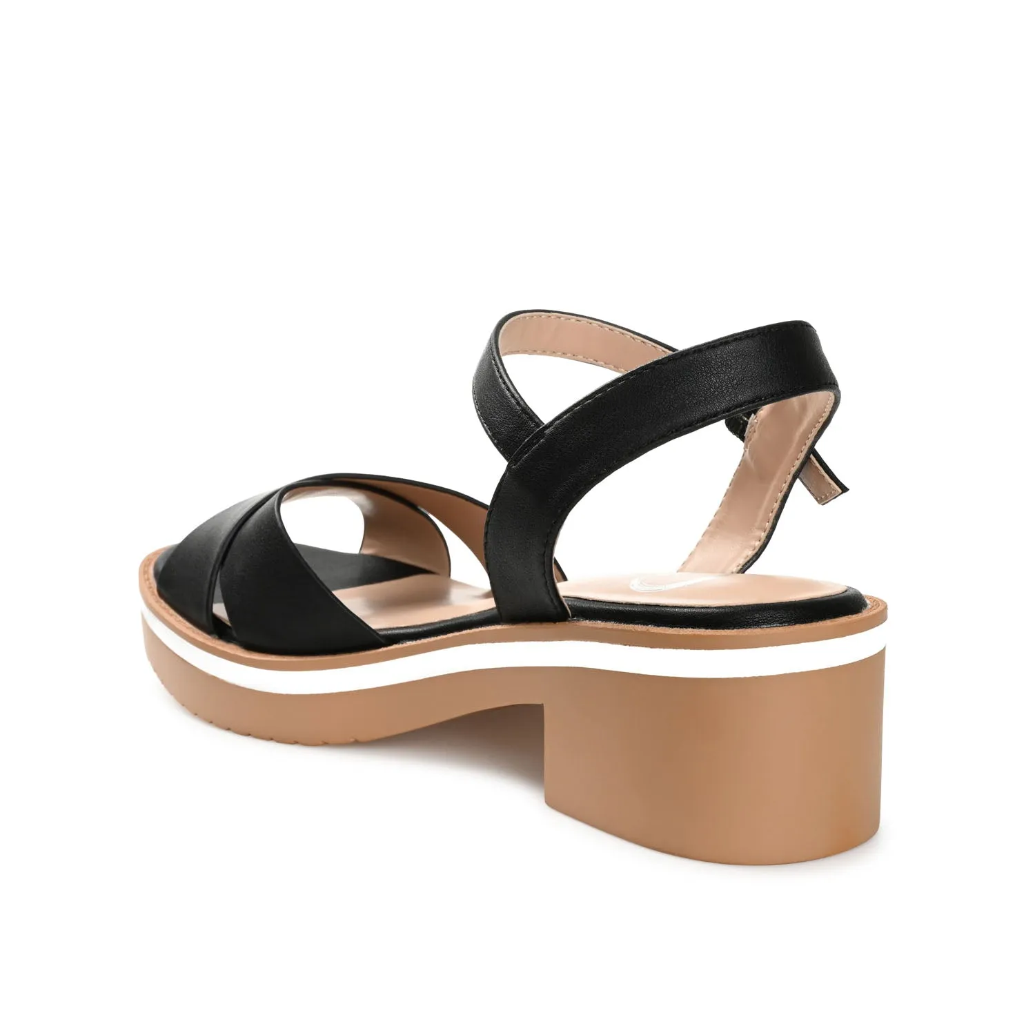 HILAREE HEELED SANDALS IN FAUX LEATHER