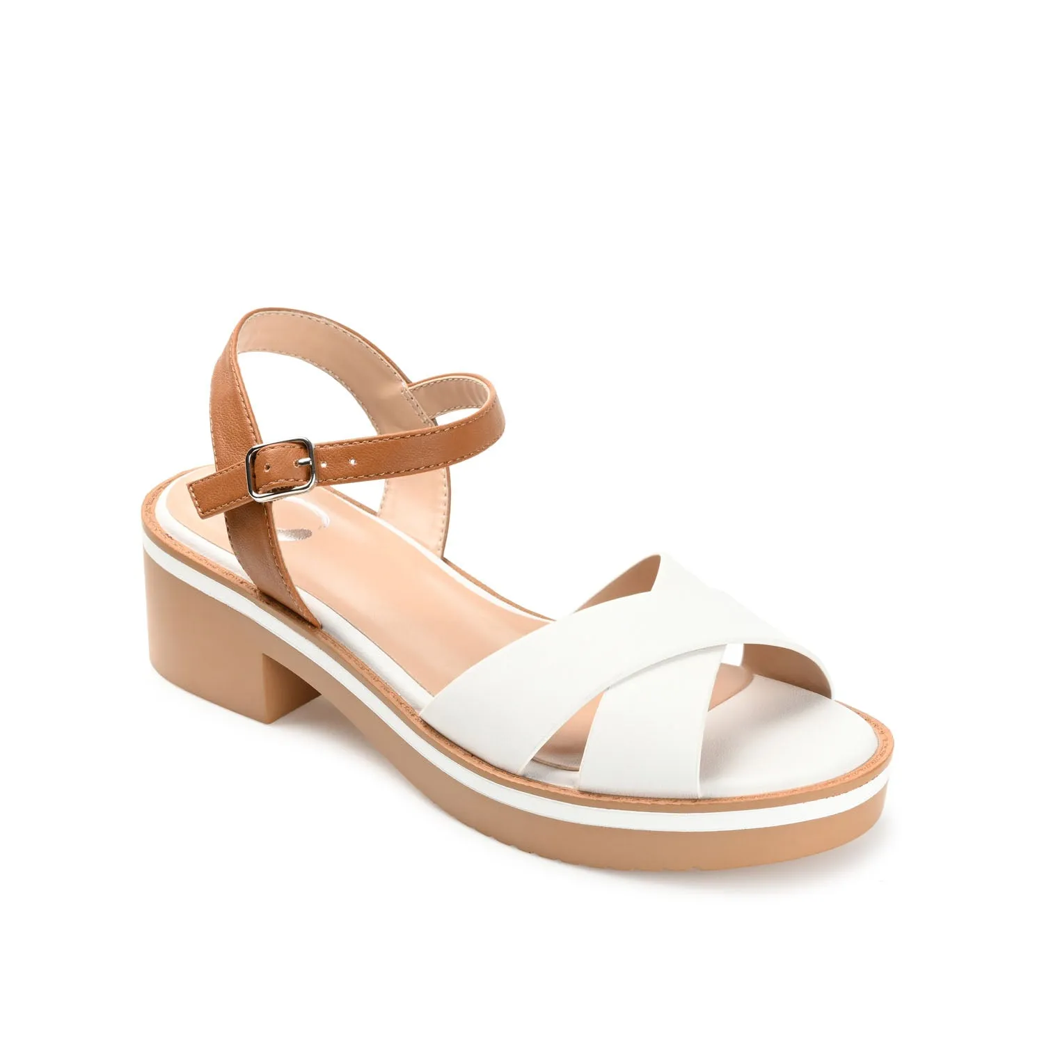 HILAREE HEELED SANDALS IN FAUX LEATHER