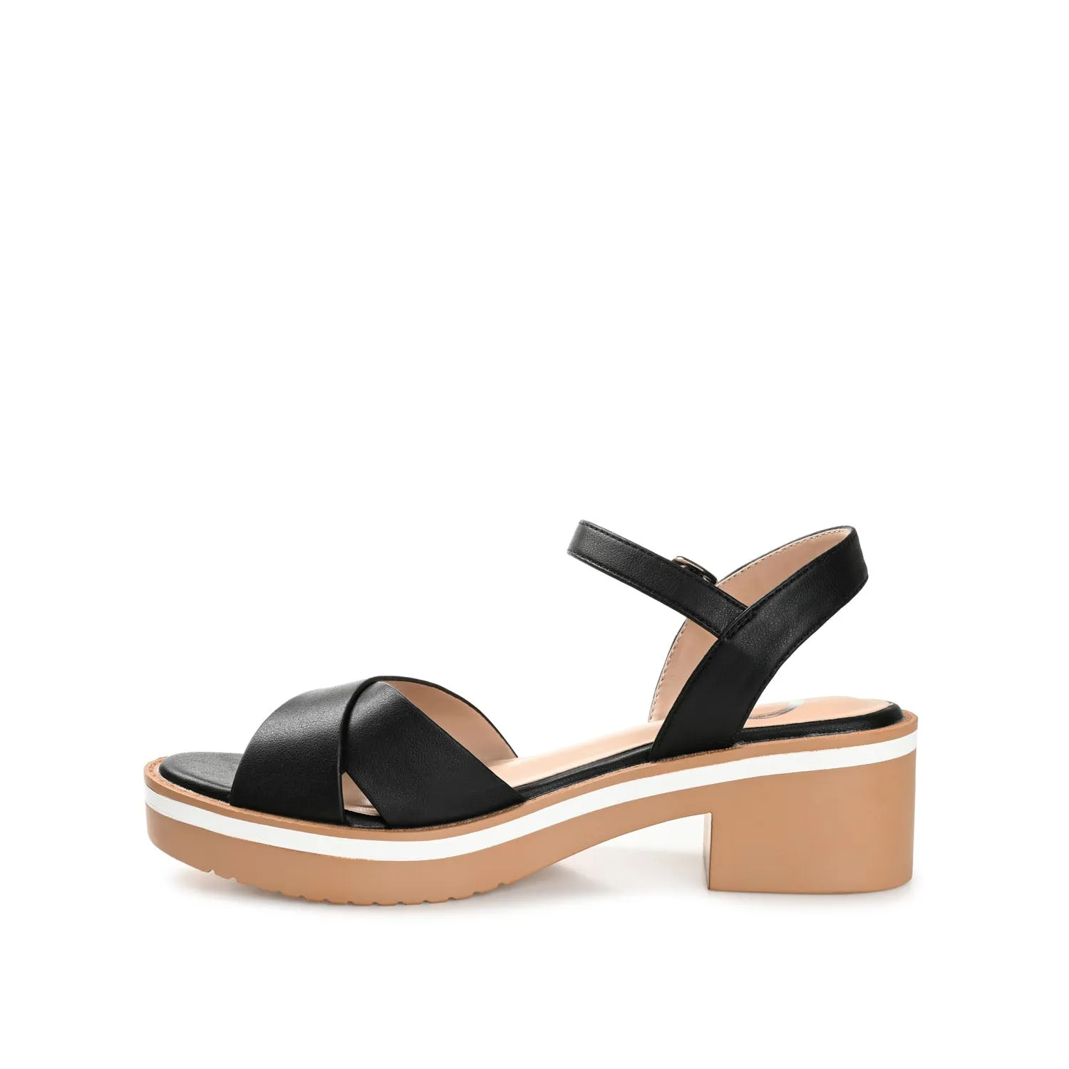 HILAREE HEELED SANDALS IN FAUX LEATHER