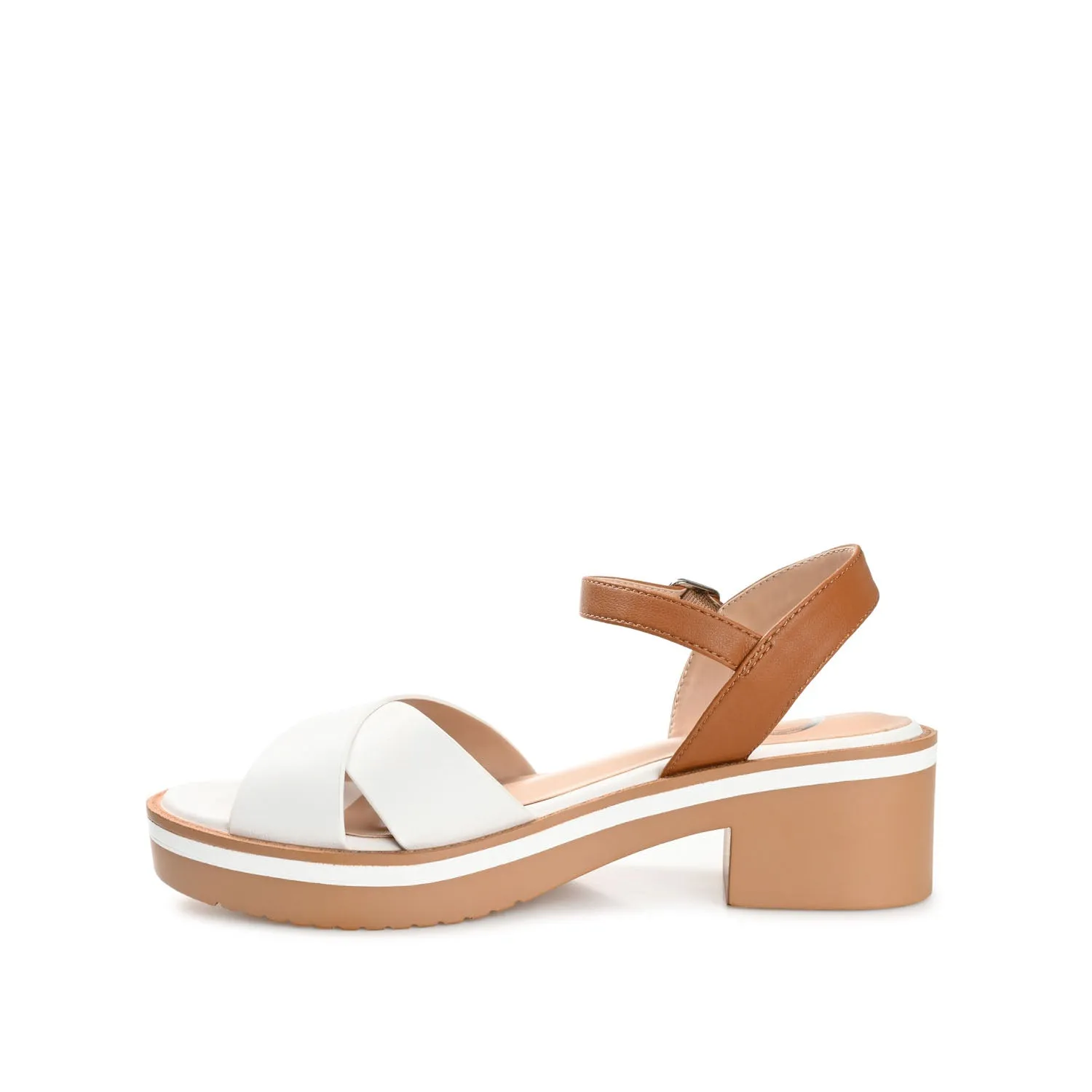 HILAREE HEELED SANDALS IN FAUX LEATHER