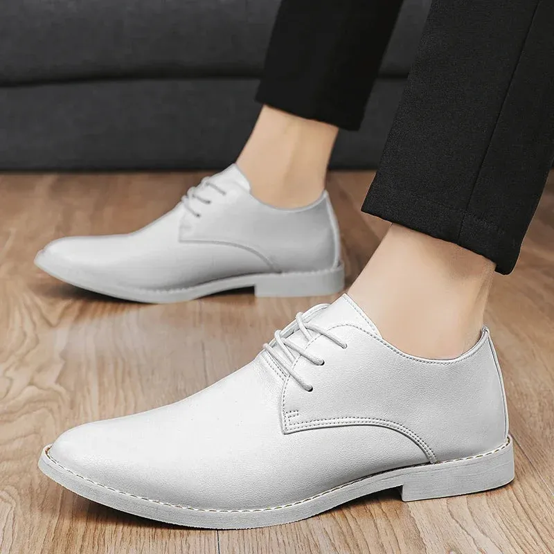Hnzxzm New White Wedding Oxfords Men Dress Shoes Slip on Big Size 45 46 Driving Shoes Formal Dress Loafers Moccasins Shoes Men