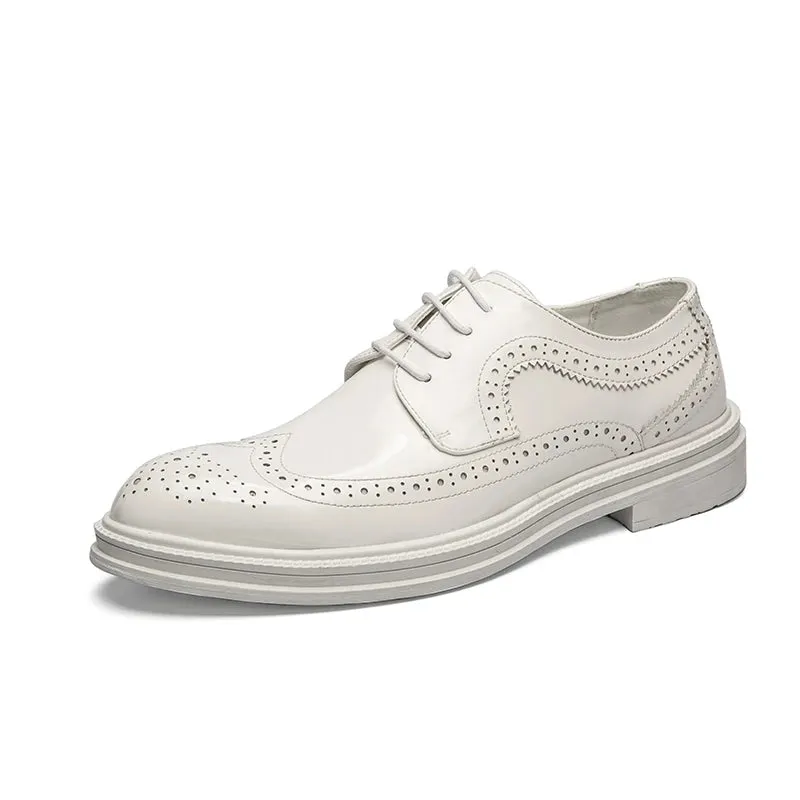 Hnzxzm New White Wedding Oxfords Men Dress Shoes Slip on Big Size 45 46 Driving Shoes Formal Dress Loafers Moccasins Shoes Men
