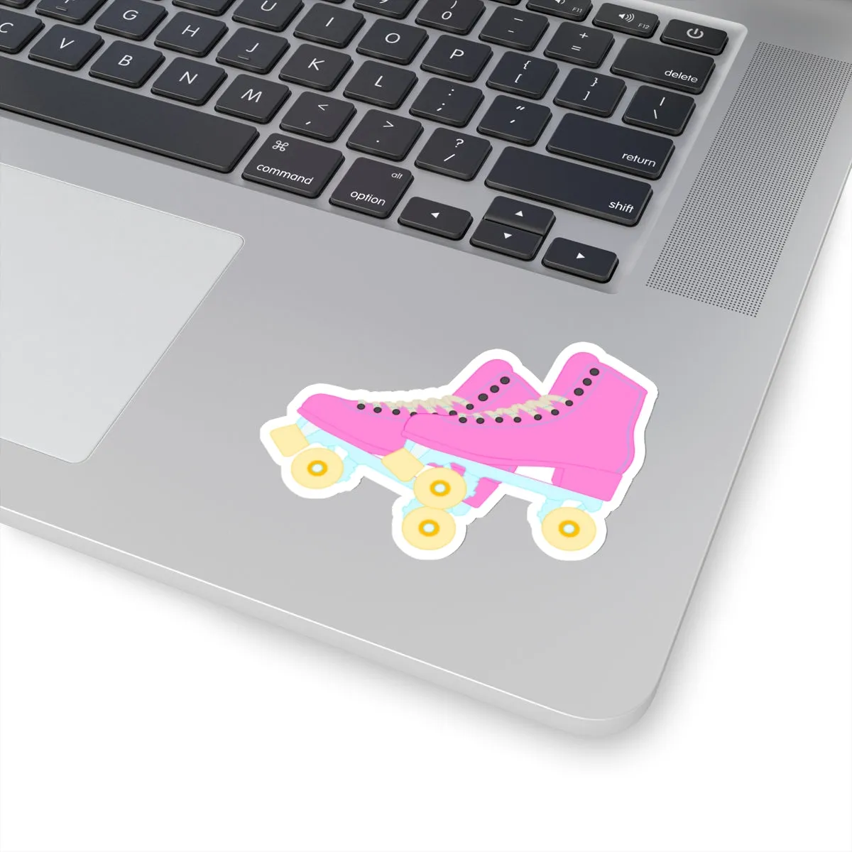 Hot Pink Roller Skates Kiss-Cut Sticker