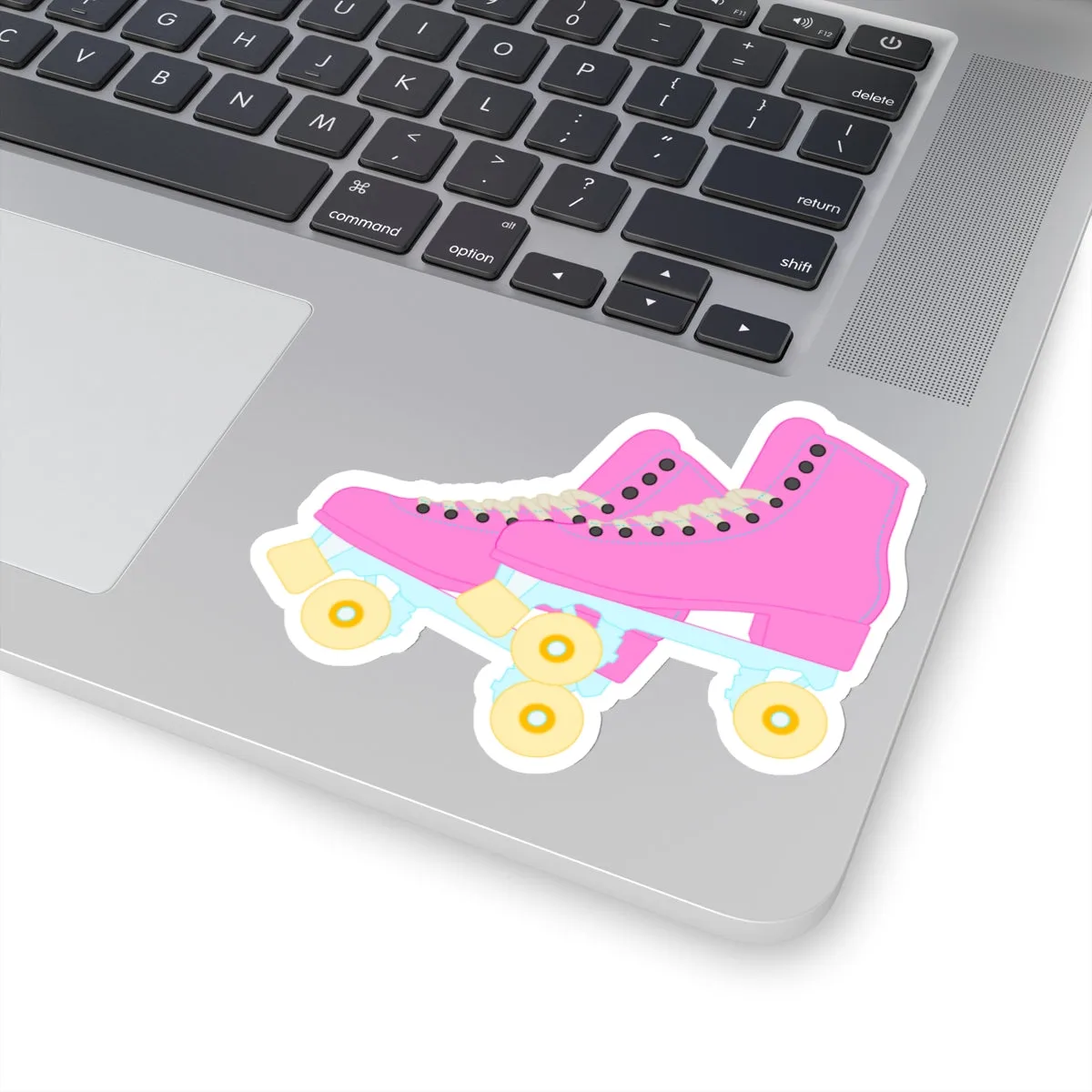 Hot Pink Roller Skates Kiss-Cut Sticker