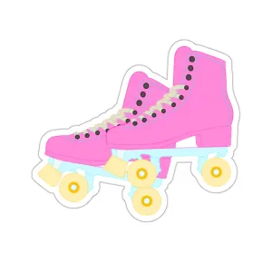 Hot Pink Roller Skates Kiss-Cut Sticker