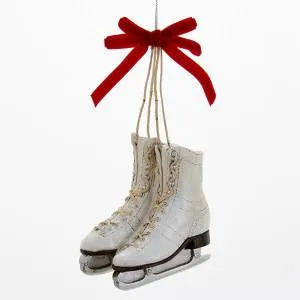 Ice Skates With Red Bow Ornament