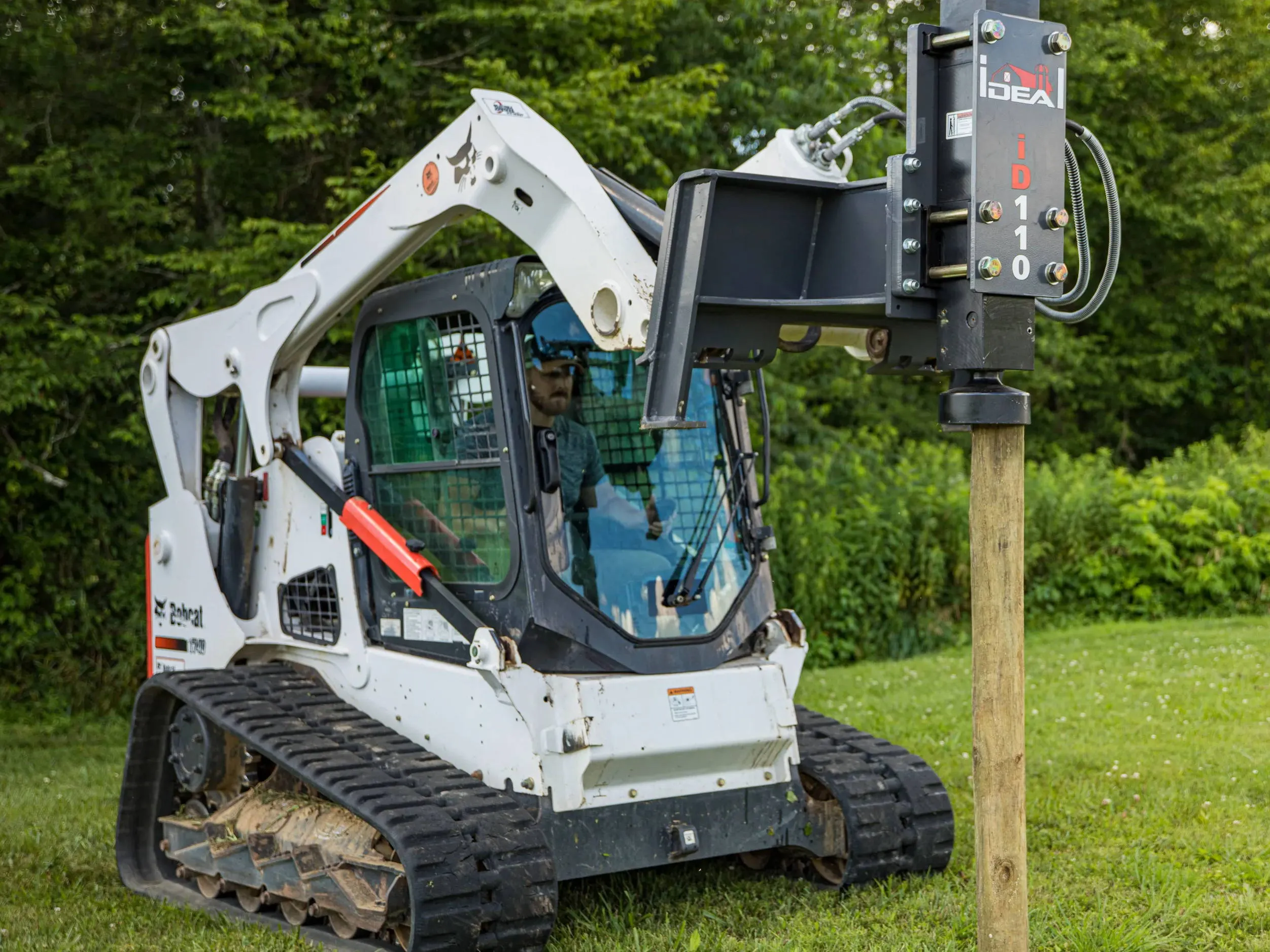 Ideal Post Pounders Heavy Duty Skid Steer - Vibratory Start/Electric Start Post Driver | 14HP Kohler | For Skid Steer