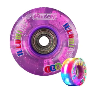 illumin8 Purple Glitter - LED Light Up Roller Skate Quad Wheels