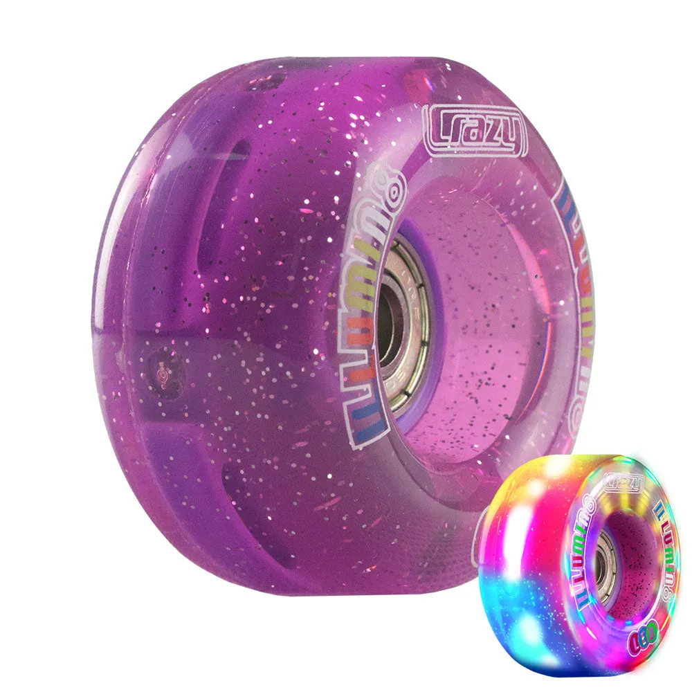 illumin8 Purple Glitter - LED Light Up Roller Skate Quad Wheels