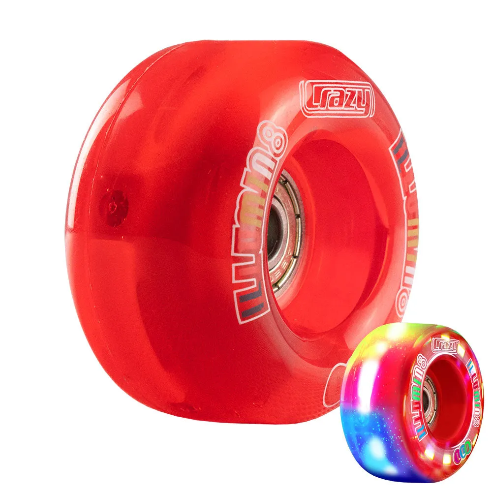 illumin8 Red - LED Light Up Roller Skate Quad Wheels