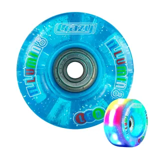 illumin8 Teal Glitter - LED Light Up Roller Skate Quad Wheels